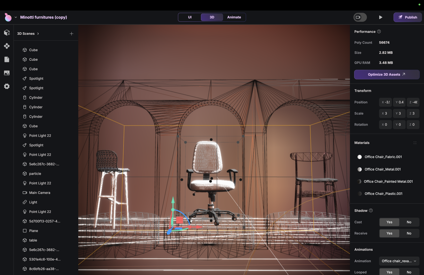 Real-time 3D scene composition